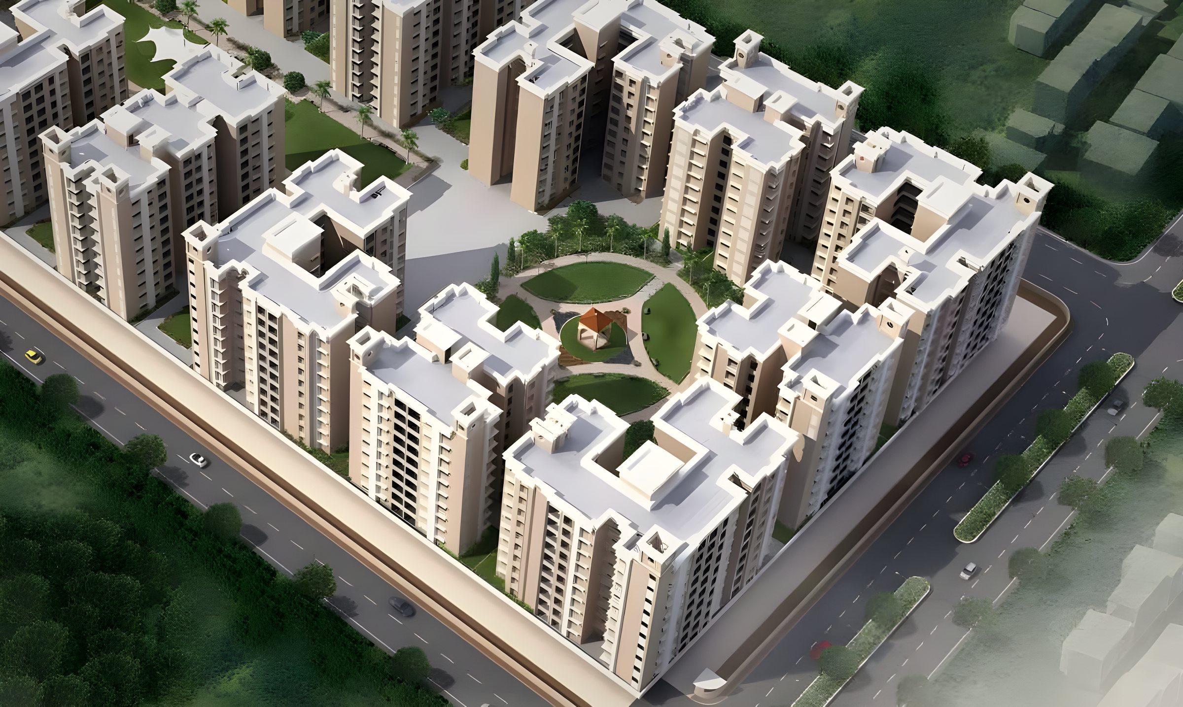 The Aastha enclave — aerial render