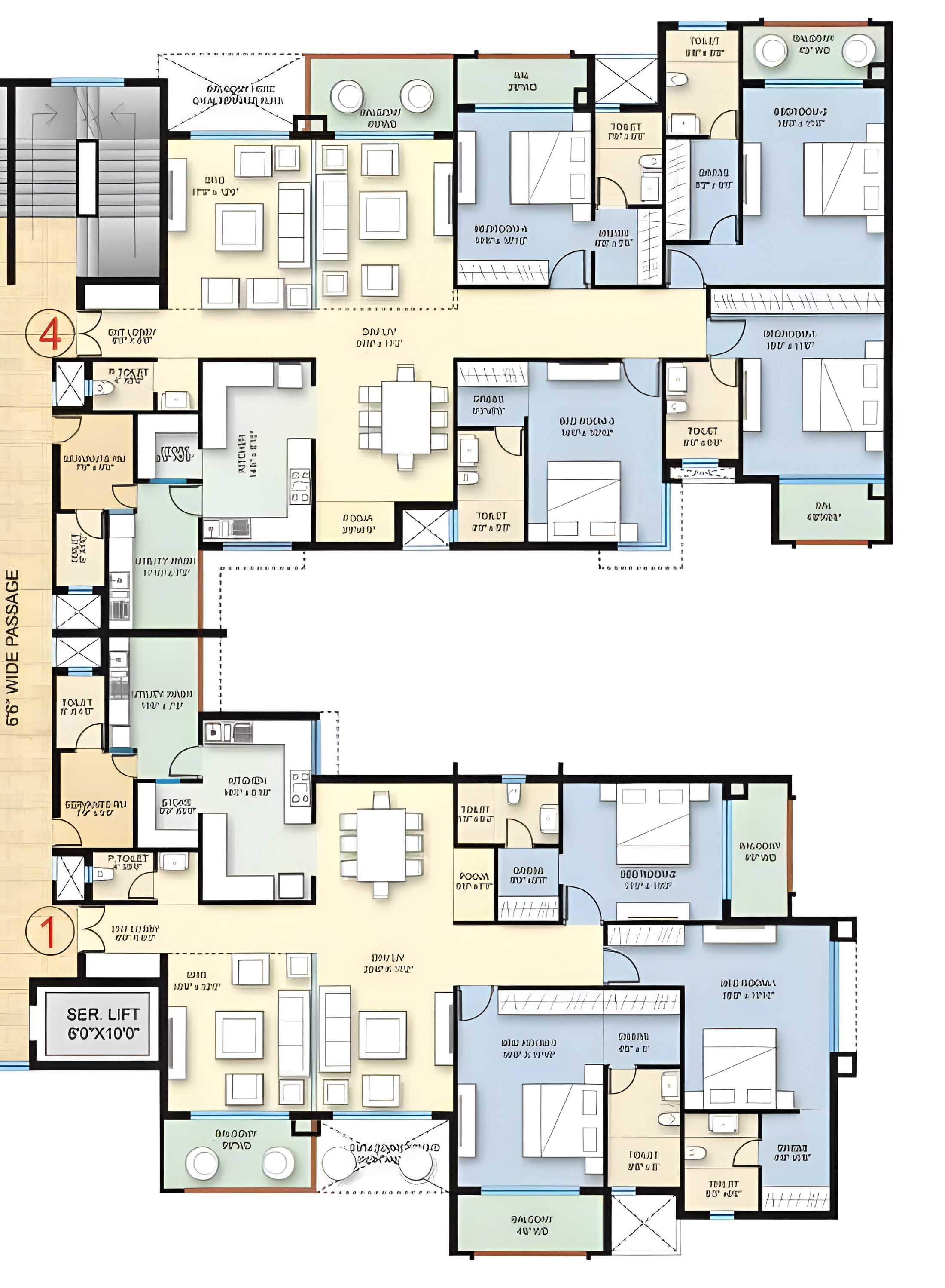 Arshiya 3 BHK floor plan